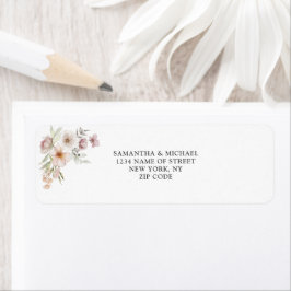  Rosan Blommigt Bröllop Returadress Etikett