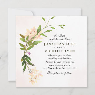  Rosan, Botaniska Blommigten Christian Bröllop Inbjudningar