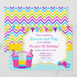 Rosan Bouncy Castle Birthday Inbjudningar