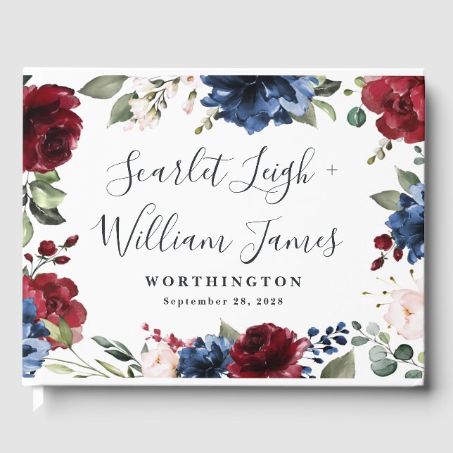  Rosan Bröllop i Burgundy Gästböcker (Framsida)