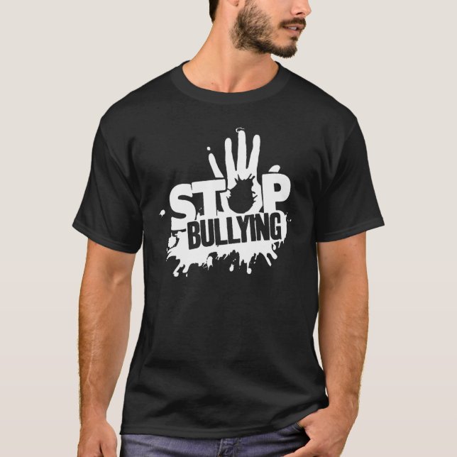 Rosan för att stoppa mobbning i skolan t shirt (Framsida)