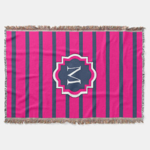 ROSAN FÖR CHIC THROW_435 NAVY/HOT GÖRAR RANDIG # MYSFILT