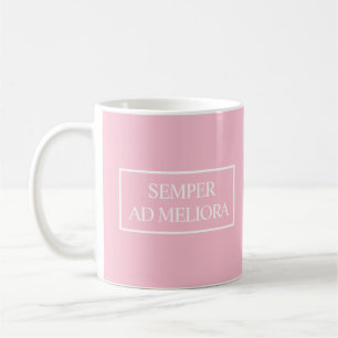 Rosan för den latinska citatet Semper och Meliora Kaffemugg