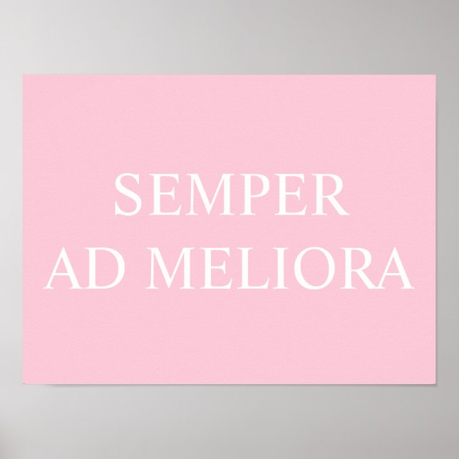 Rosan för den latinska citatet Semper och Meliora Poster (Framsidan)