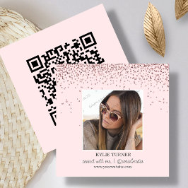 Rosan Glitter | Foto Social Media QR-kod Fyrkantigt Visitkort