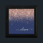Rosan Glitter Monogram för marinblå Ro Guld Minnesask<br><div class="desc">Ro Guld -  Rosa och marinblått Gnistra med Monogram Judekeepsakbox för Namn. Det gör perfekt studenten,  födelsedag,  bröllop,  möhippa,  årsdag,  babydusch eller bachelorette-fest till någon som glam lyx och chic stilar.</div>