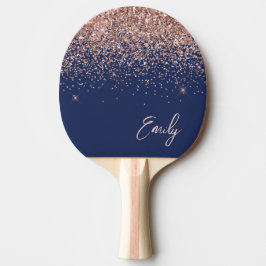 Rosan Glitter Monogram för marinblå Ro Guld Pingisracket