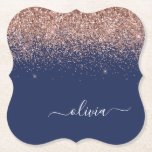 Rosan Glitter Monogram för marinblå Ro Guld Underlägg Papper<br><div class="desc">Ro Guld och Blå - Pappra Glitter för den  Rosa Gnistra,  Monogram Namn. Det gör perfekt studenten,  födelsedag,  bröllop,  möhippa,  årsdag,  babydusch eller bachelorette-fest till någon som glam lyx och chic stilar.</div>