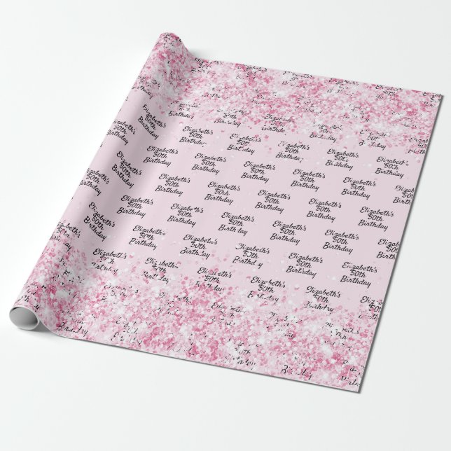  rosan glitter namn presentpapper (Utrullad)