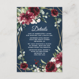 Rosan Guld Blommigt Bröllop Tilläggskort