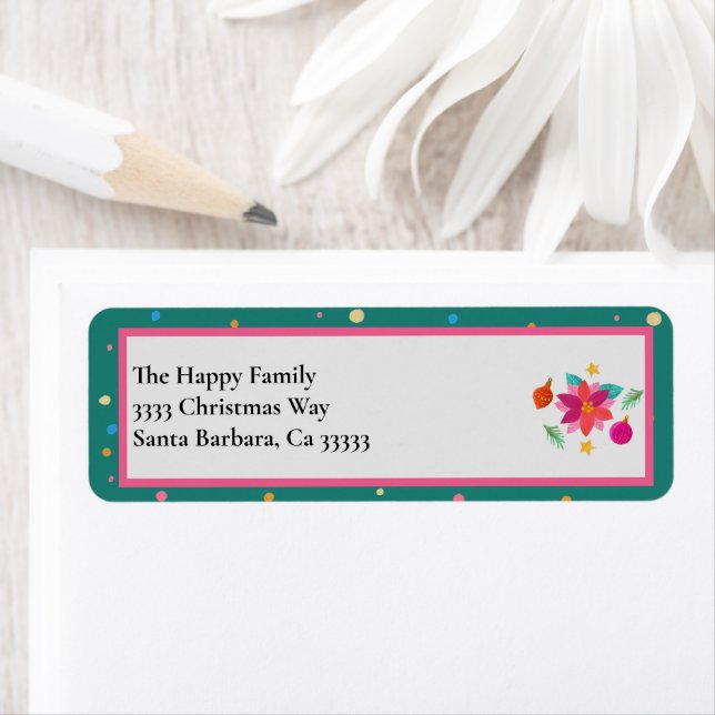 Rosan  i färglös utebliven Grönt vid jul Returadress Etikett (Insitu)