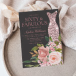 Rosan i ro Guld Blommor 60:e födelsedag Inbjudningar<br><div class="desc">Rosa blommor i ro Guld 60:e födelsedagsinbjudan Se matchande samling i Niche and Nest Store Tack</div>