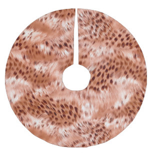  Rosan Leopard ro Guld Julgransmatta Borstad Polyester