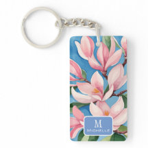 Rosan Magnolia Modern Art Blue Monogram