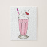 Rosan Milkshake Foodie  Pussel<br><div class="desc">Med en originalmarkör illustreras en utsökt jordgubbsmjölkskaka i rosa, med pipad grädde, ett rött körsbär och ett snabbt halm. En glass shoppe, middag och soda fontän klassisk! Underbar för vilken mat som helst. Ser du inte vad du är tittar för? Behöver du hjälp med anpassning? Klicka på "rebeccaheartsny" (hörnet på...</div>
