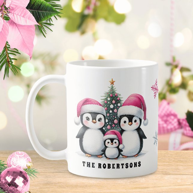 Rosan Namn i familjen Penguins  Kaffemugg (Skapare uppladdad)