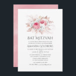 Rosan och Blommigten Ro Guld Bat mitzvah Inbjudningar<br><div class="desc">Trendigets  rosa och vit ros bat mitzvah inbjudan med accenter från ro guld designad att snabbt och enkelt anpassas till dina händelsespecifikationer.</div>