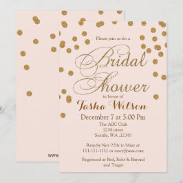 Rosan och Guld Glitter Möhippan Inbjudan