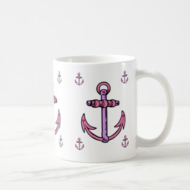 Rosan och lilan ankrar kaffemugg (Höger)
