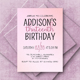 Rosan Ombre Birthday Inbjudningar