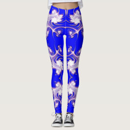 Rosan på blåttFractal blommar damasker Leggings
