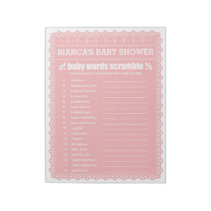 Rosan Papel Picado Baby Shower i Ord-skåpet Anteckningsblock