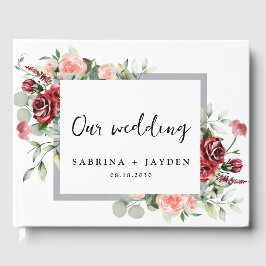 Rosan Peach och Blommigten Koral i Bröllop Gästböcker