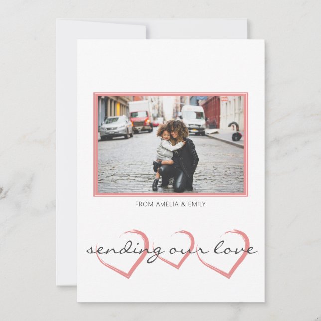 Rosan Photo Valentine's Day i Modern Hearts Julkort (Framsida)