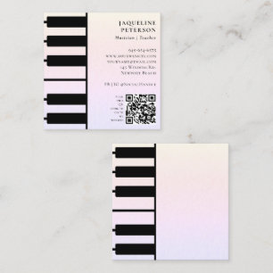 Rosan Piano Nycklar Pianist Musician Music Lacher Fyrkantigt Visitkort