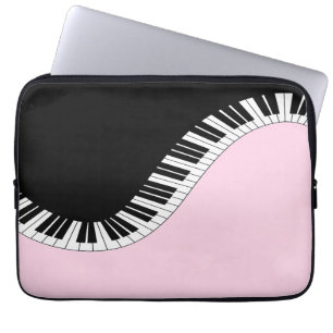 Rosan Piano Tangentbord Black and White Music Desi Laptop Fodral
