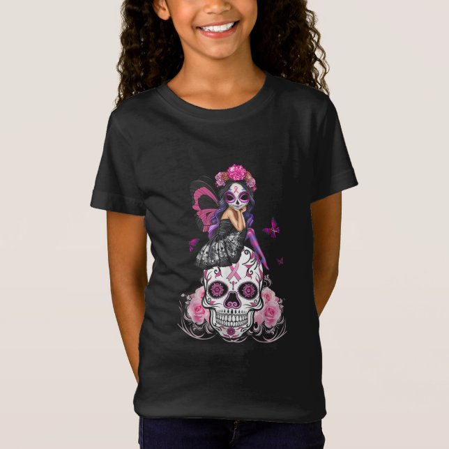 Rosan Ribbon Fairy Sugar Skull Butterfly T Shirt (Framsida)
