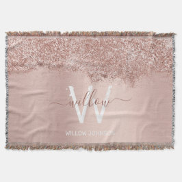  Rosan ro Guld Girly Glitter Dust Monogram Filt