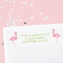 Rosan Santa Flamingo jul Adress Returadress Etikett