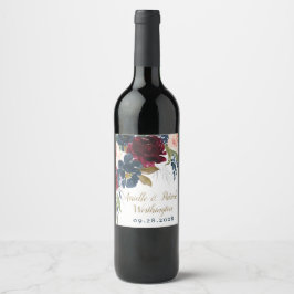 Rosan Silver Guld Bröllop Vinflaska Etikett