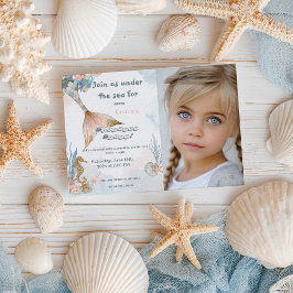  Rosan Sjöjungfru Svan födelsedag Inbjudningar