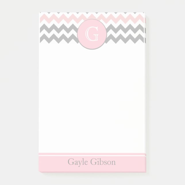 Rosan som den gråa sparremonogramen Postar-it®, Post-it Block (Framsida)