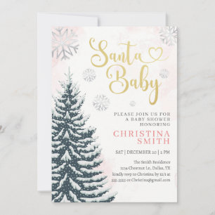 Rosan vid Santa Baby Winter Wonderland Flicka Show Inbjudningar