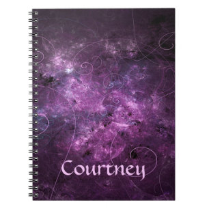 Rosan virvlar runt Fractalspiral - destinerad Anteckningsbok Med Spiral