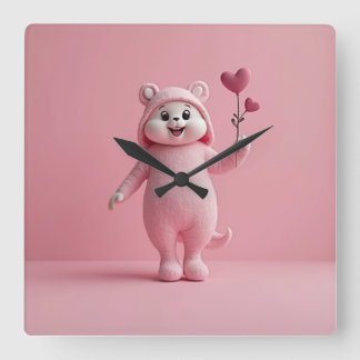 rosans bakgrundsklocka fyrkantig klocka