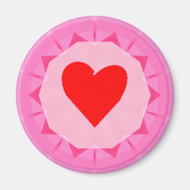 rosans röda hjärta magnet (Framsidan)