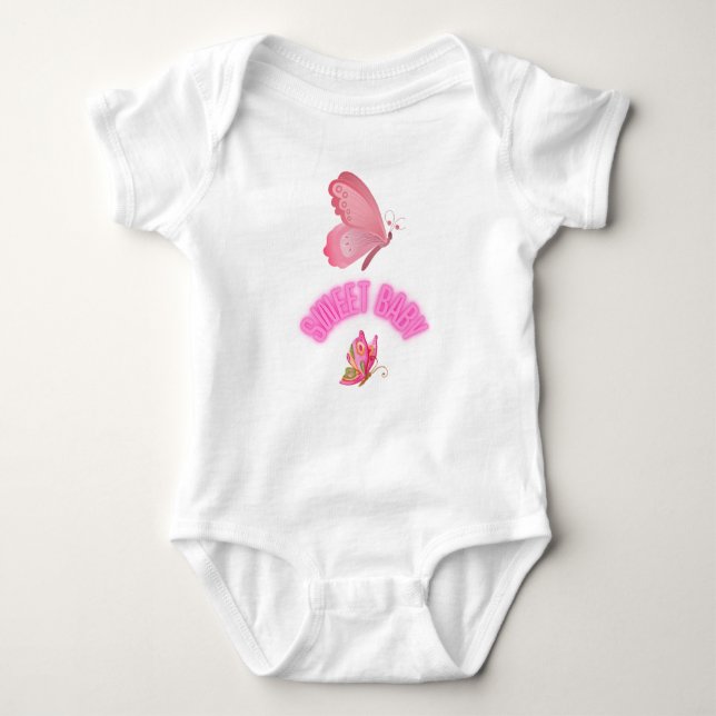 Rosans utformning baby-karosseri t shirt (Framsida)