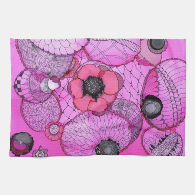 Rosaöverrrakningkökshandduk Kökshandduk (Horisontell)