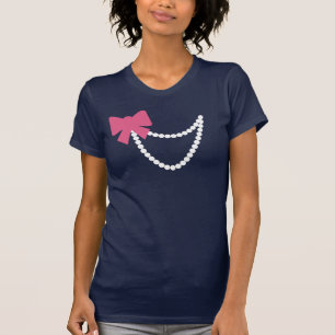Rosapilbåge med vitpärlor tee
