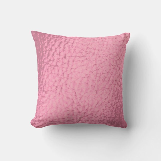 Rosapink Falskt Läderdesign Kudde (Framsida)