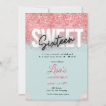 Rosapink glittrande sweet sixteen födelsedag