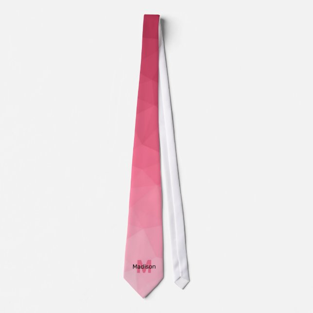 Rosapink gradient geometri mesh mönster Monogram Slips (Framsida)