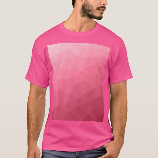 Rosapink gradient geometriskt nätmönster t shirt (Framsida)