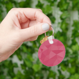 Rosapink ljus geometrisk mesh-mönster nyckelring