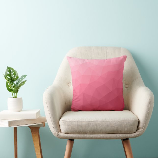Rosapink ljus Gradient Geometriskt Mesh Mönster Kudde (Stol)