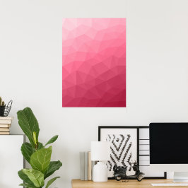 Rosapink ljus Gradient Geometriskt nätmönster Poster